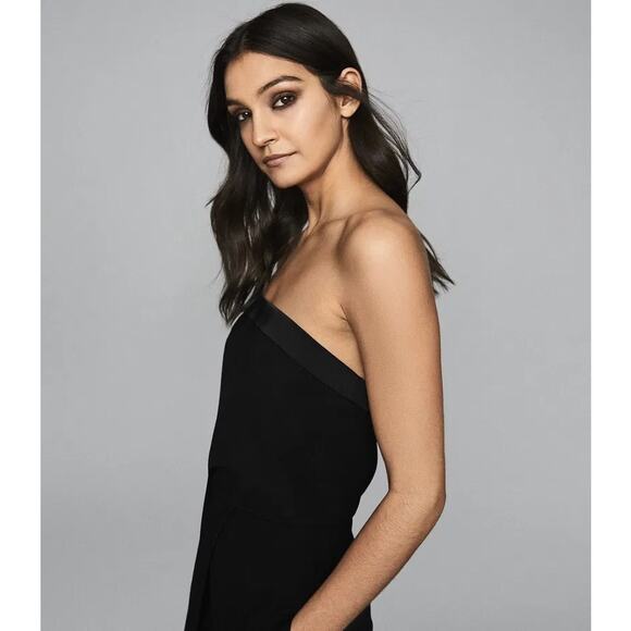 Reiss Toni Silk Satin Trimmed Strapless Tube Sleeveless Bandeau Jumpsuit Size 2 - Picture 10 of 11